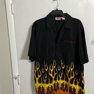 Malibu dreams, shirt, button, front flame, print